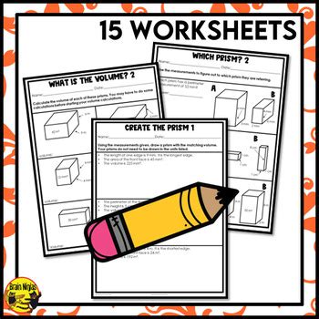 Volume Area And Perimeter Of Rectangular Prisms Worksheets Metric Units