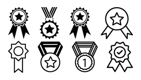 Premium Vector Medal Award Icon Set Simple Style