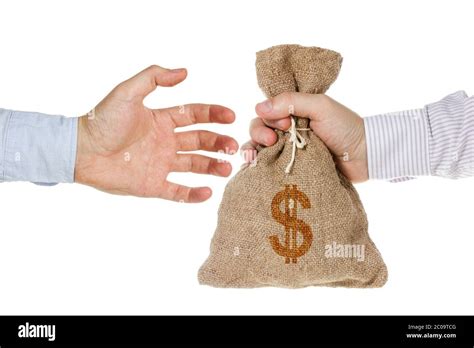 Hand Giving A Money Bag Stock Photo Alamy