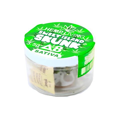 Hemp Living Hemp Living Delta 8 Flower 3 5g Jar Sweet Island Skunk High Potency Kief