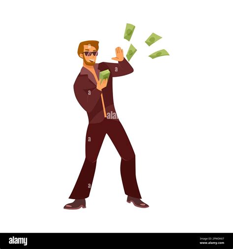 Rich man throwing money cartoon illustration Stock Vector Image & Art - Alamy