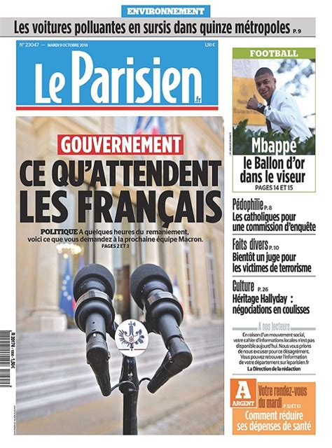 Le Parisien Du Mardi Octobre T L Charger Des Magazines