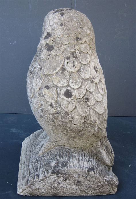 Large English Garden Stone Owl At 1stdibs Stone Owl Garden Ornaments