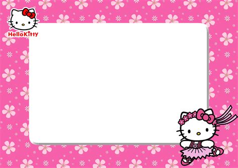 Hello Kitty Pink Floral Png Frame Printable Png Frames Cartoon