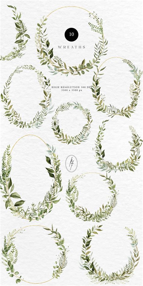 Watercolor Greenery Foliage Clipart By Natasha Tiffany Art On