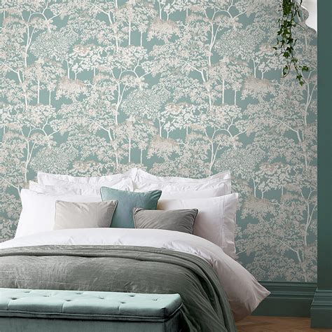 Idyll Tree By Graham Brown Duck Egg Wallpaper Wallpaper Direct