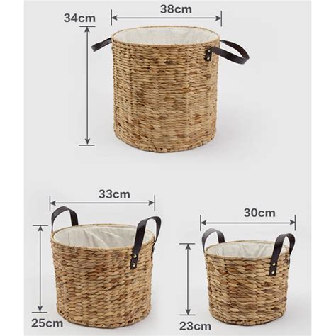 Made In Vietnam Handmade Water Hyacinth Round Basket With Handle For