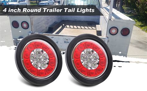 Amazon LED Tail Lights Kit 4Pcs 4 Inch Round Led Stop Turn Tail