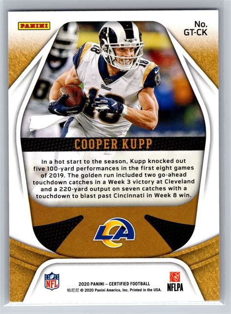 2020 Panini Certified Gt Ck Cooper Kupp Gold Team La Rams Ebay