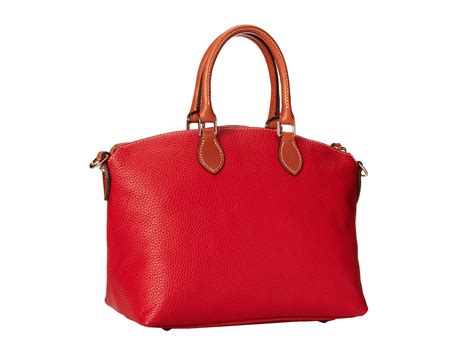 Dooney And Bourke Pebble Leather Domed Satchel In Red Lyst