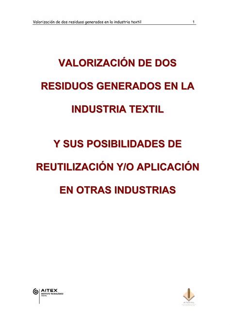 Pdf Valorizaci N De Dos Residuos Generados En La Valorizaci N