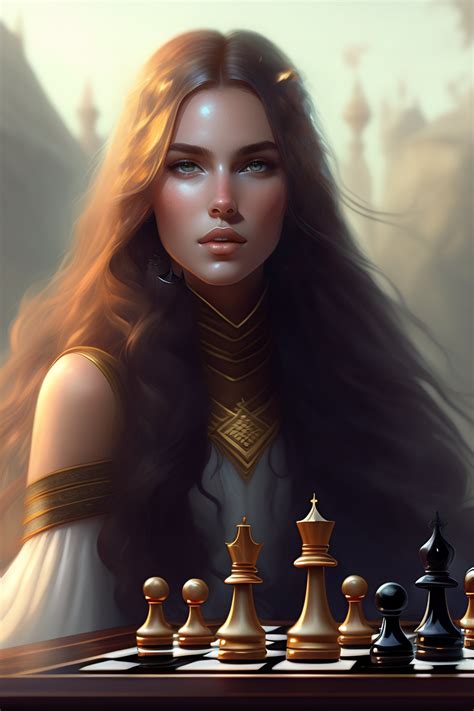 Lexica A Beautiful Girl Playing Chess Extremely Long Hair Epic