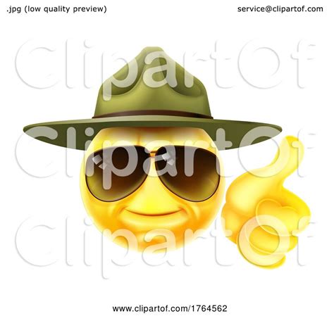 Happy Drill Sergeant Emoticon Cartoon Face By Atstockillustration 1764562