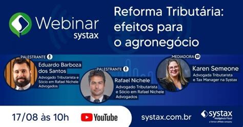 Webinar Reforma Tributária Efeitos Para O Agronegócio Online Sympla