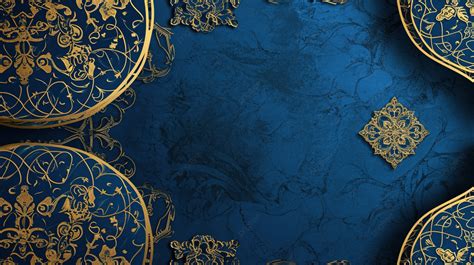 Ramadan Kareem Islamic Arabic Blue Luxury Background With Golden