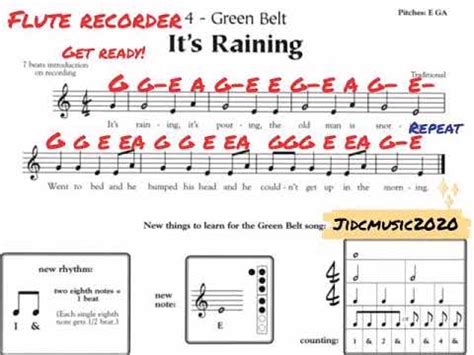 Its Raining Flute Recorder Song Youtube