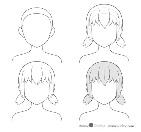 How to Draw Anime and Manga Hair - Female - AnimeOutline