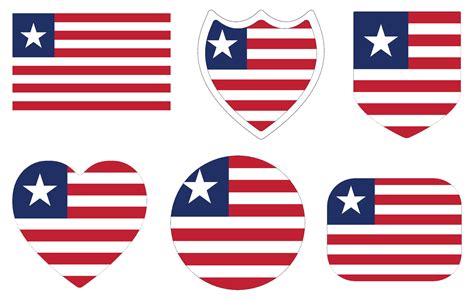 Liberia flag set. Flag of Liberia design shape set. 25863297 Vector Art ...