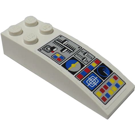 Lego Slope X Curved With Airplane Control Panel Sticker