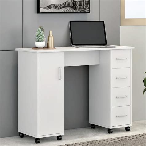 Magic Home 41.73 in. Computer Desk with Drawers Teens Study Student Writing Desk Home Office ...