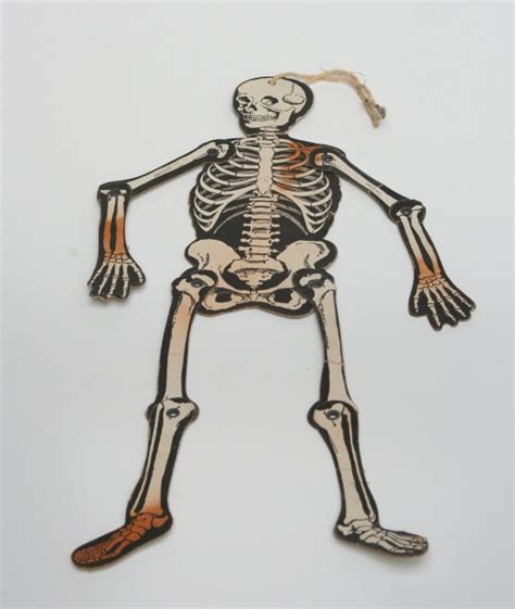 Vintage Halloween Beistle Jointed Skeleton Cardboard Paper Die Etsy Vintage Halloween