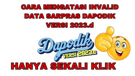 Cara Mengatasi Invalid Data Sarpras Pada Dapodik Versi D Youtube