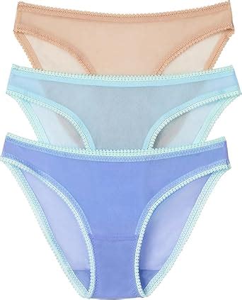 OnGossamer Women S Gossamer Mesh Hip Bikini Low Rise Underwear 3 Pack Multipack Rich Dahlia