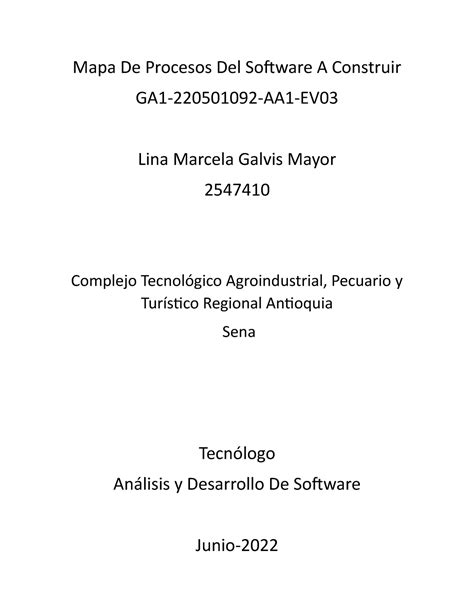 Mapa De Procesos Del Software A Construir Analisis Y Desarrollo De