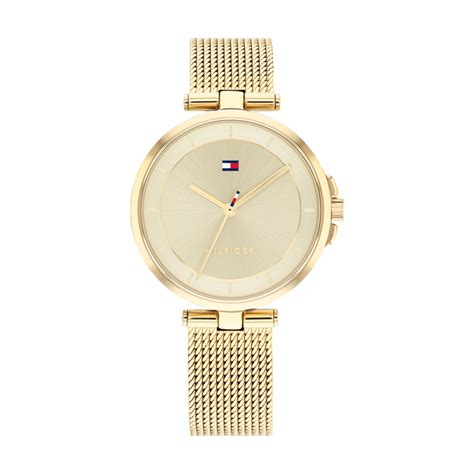 Montre Cami Tommy Hilfiger Femme Bracelet Maille Milanaise Or Jaune