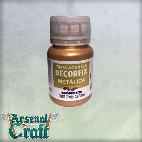 Tinta Decorfix Metálica 402 Ouro Velho 37ML Arsenal Craft RPG