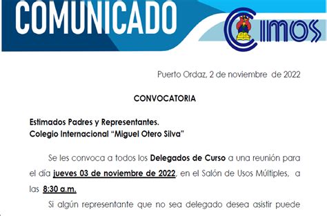 Comunicado Del De Noviembre De