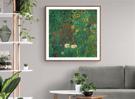 Home Living Wall D Cor Farm Garden With Sunflowers Gustav Klimt