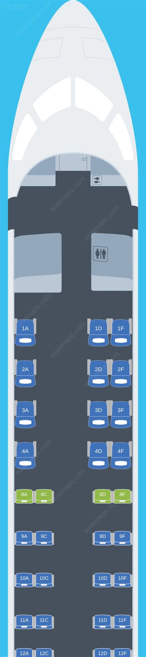 Seat map of American Airlines Bombardier CRJ-900 aircraft