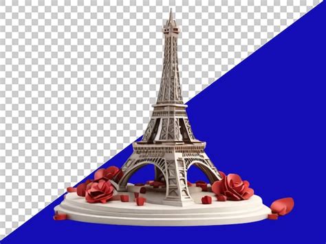 Premium Psd 3d Eiffel Tower On Transparent Background