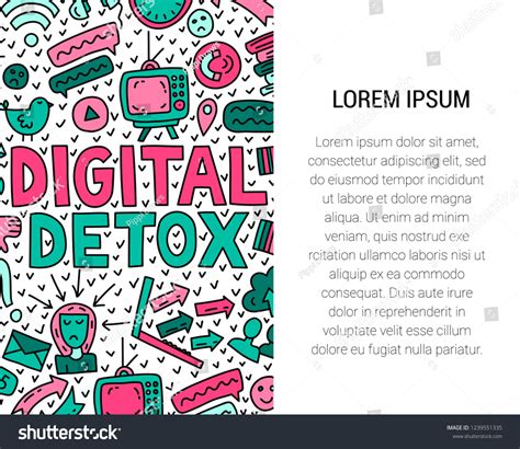 Digital Detox Concept Illustration Lettering Doodles Stock Vector Royalty Free 1239551335