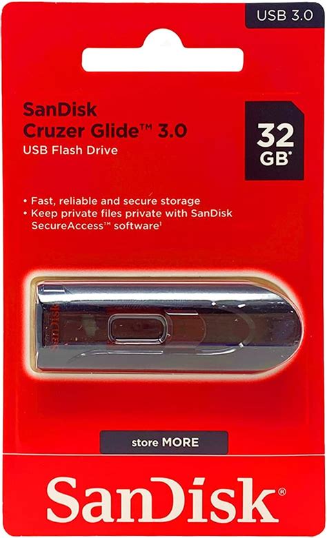 SanDisk Cruzer Glide 32 GB USB Flash Drive USB 2 0 Black Red