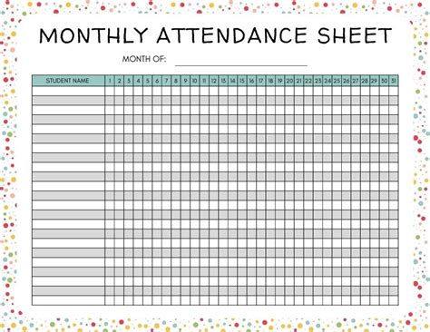 Free Printable Attendance Sheets For School Or Homeschool