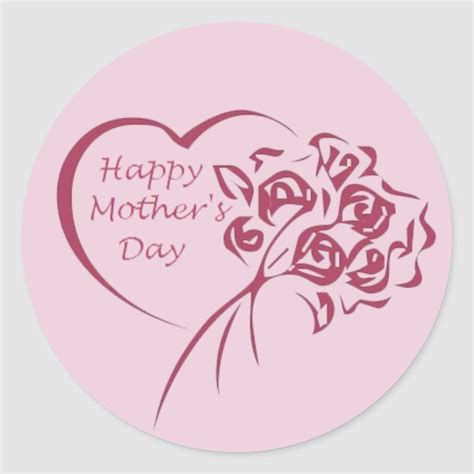 Mother S Day Bouquet Classic Round Sticker Zazzle Mother S Day Bouquet Mothers Day Round