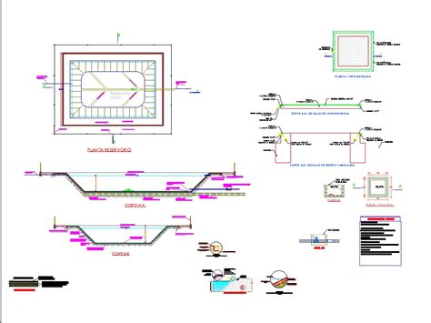 Reservorio De Geomembrana 30m3 En DXF CAD 717 74 KB Bibliocad