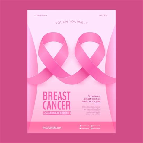 Free Vector Realistic Breast Cancer Awareness Month Vertical Poster