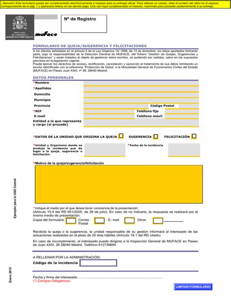 Formulario De Quejas Sugerencias Y Felicitaciones