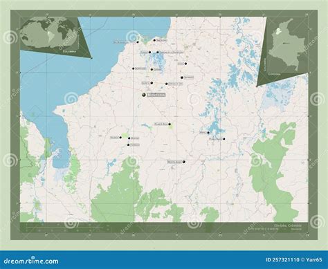 Cordoba Colombia Osm Labelled Points Of Cities Stock Illustration