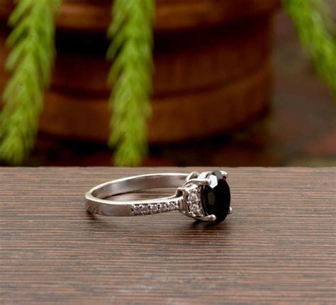 Black Onyx Ring Birthstone Ring Vintage Women S Ring Etsy