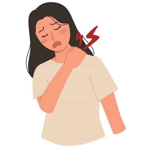 Woman Having A Neck And Shoulder Pain Illustration 23169019 Vector Art