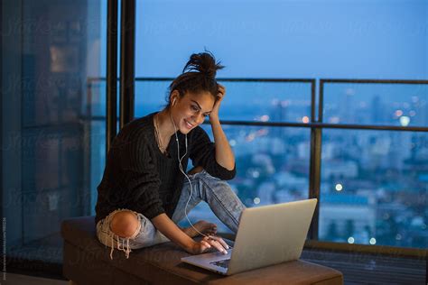 Woman Working On Laptop By Stocksy Contributor Jovo Jovanovic Stocksy