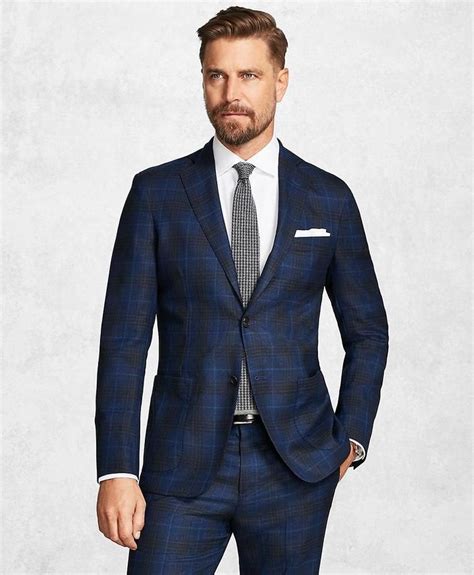 Brooks Brothers Golden FleeceÂ® BrooksCloudTM Blue Plaid Suit | Blue ...