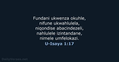 U-Isaya 1:17 - Amavesi eBhayibheli - DailyVerses.net
