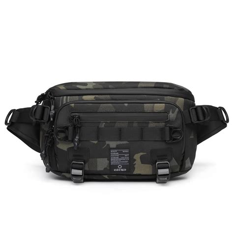 Ozuko New Fashion Waterproof Men Waist Bag Outdoor Sports Chest Bags