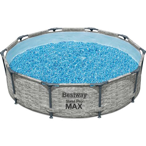 Bestway Stahlrahmenpool Set Steel Pro Max Frame X Cm Rund Grau