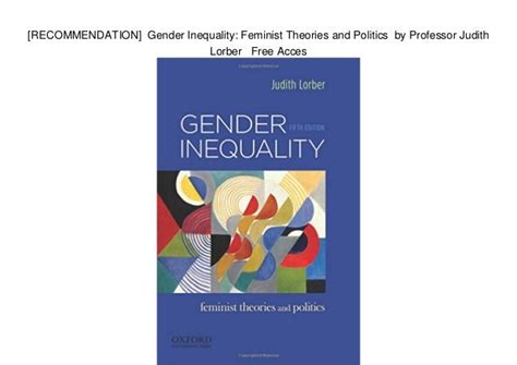 [recommendation] Gender Inequality Feminist Theories And Politics